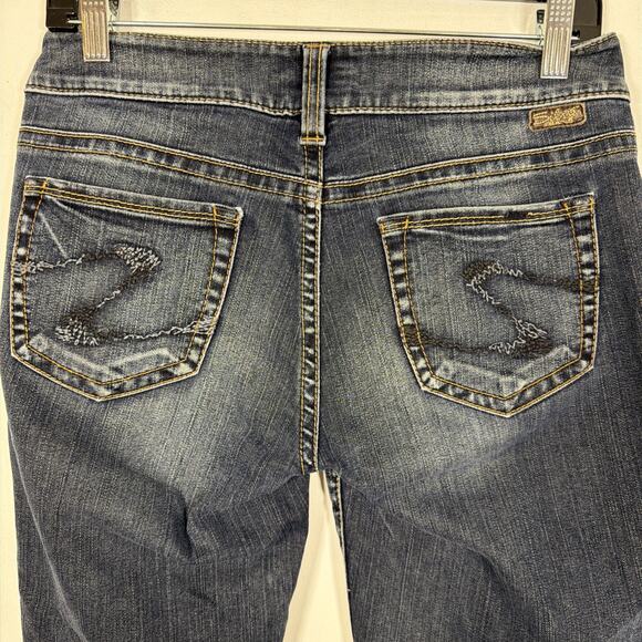 Silver Jeans Co Women 28 x 26 Suki Mid Rise Skinny Jeans Dark Wash Stretch Denim - Picture 4 of 11